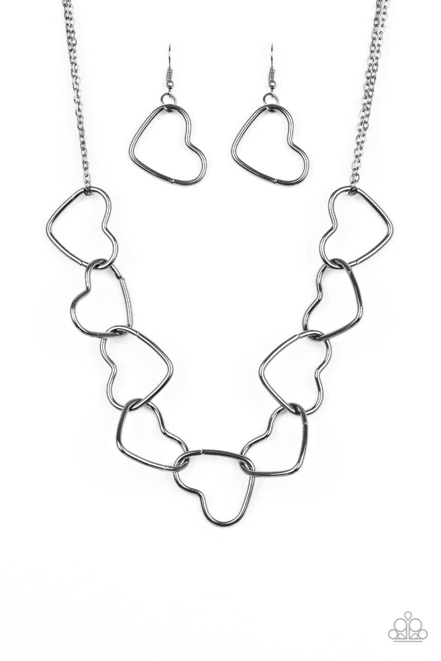 Unbreak My Heart Gunmetal Necklace