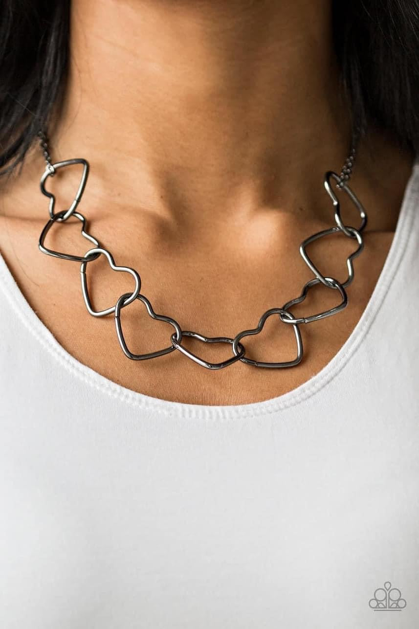 Unbreak My Heart Gunmetal Necklace