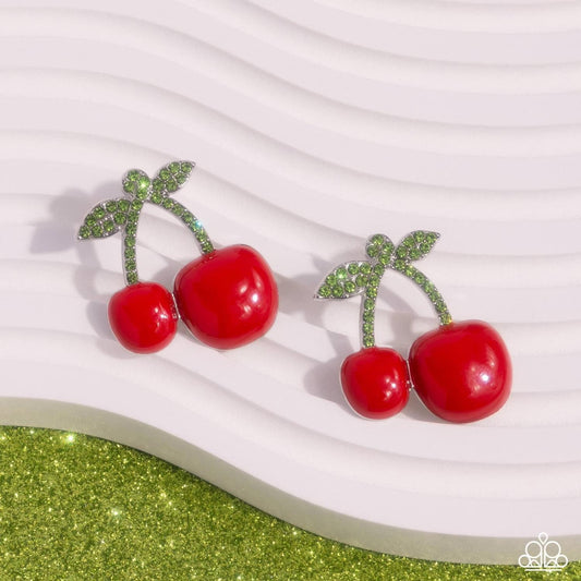 Charming Cherries Red Earrings