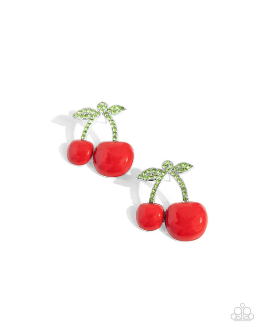 Charming Cherries Red Earrings