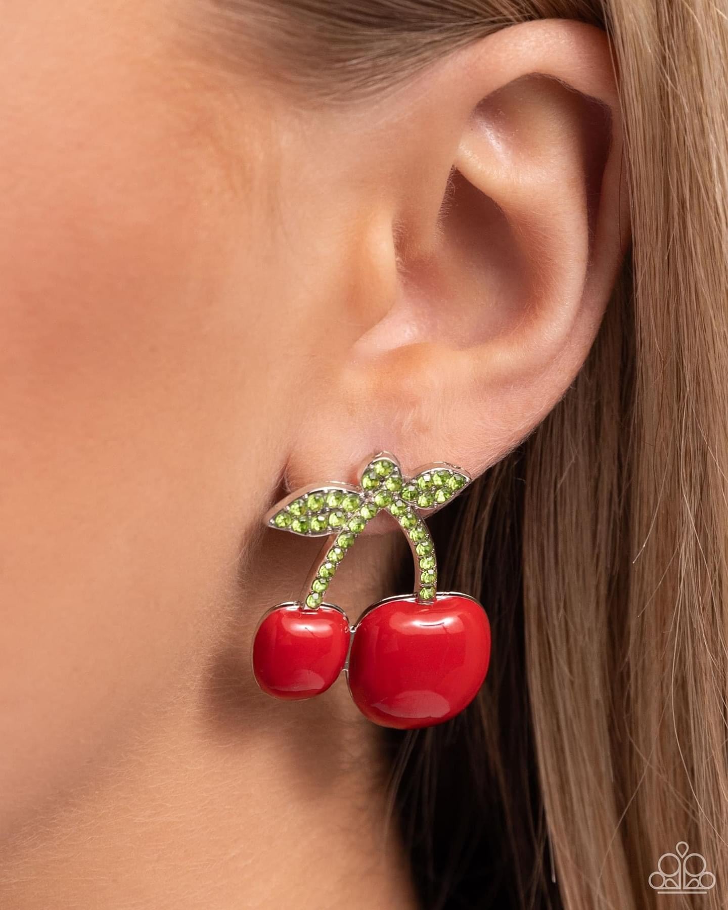 Charming Cherries Red Earrings