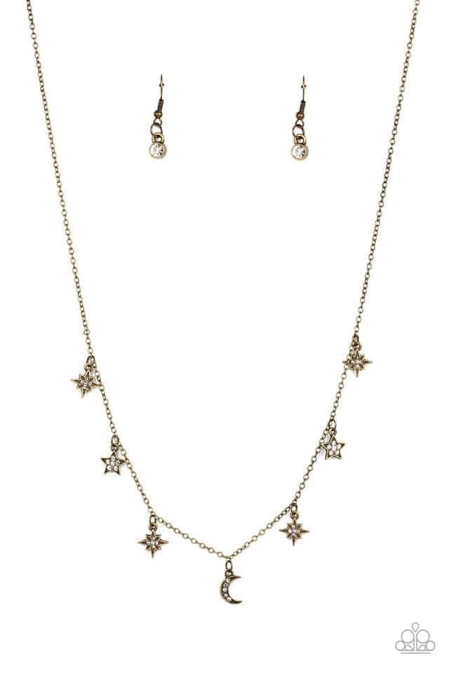 Cosmic Runway Brass Necklace