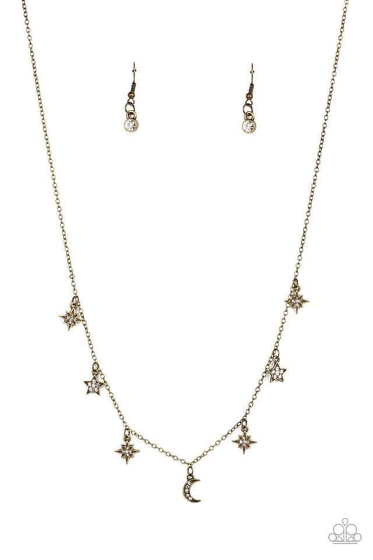 Cosmic Runway Brass Necklace