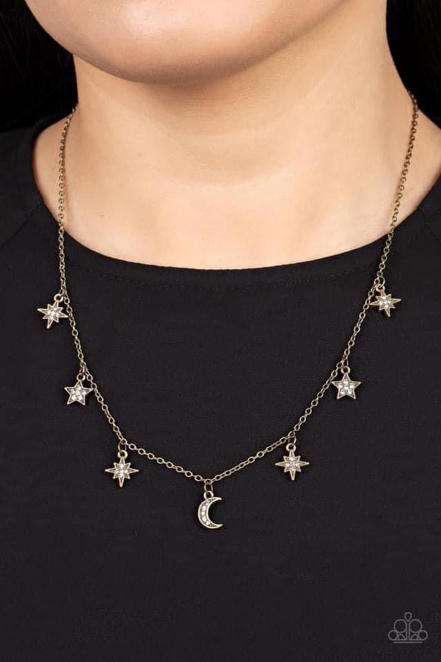 Cosmic Runway Brass Necklace