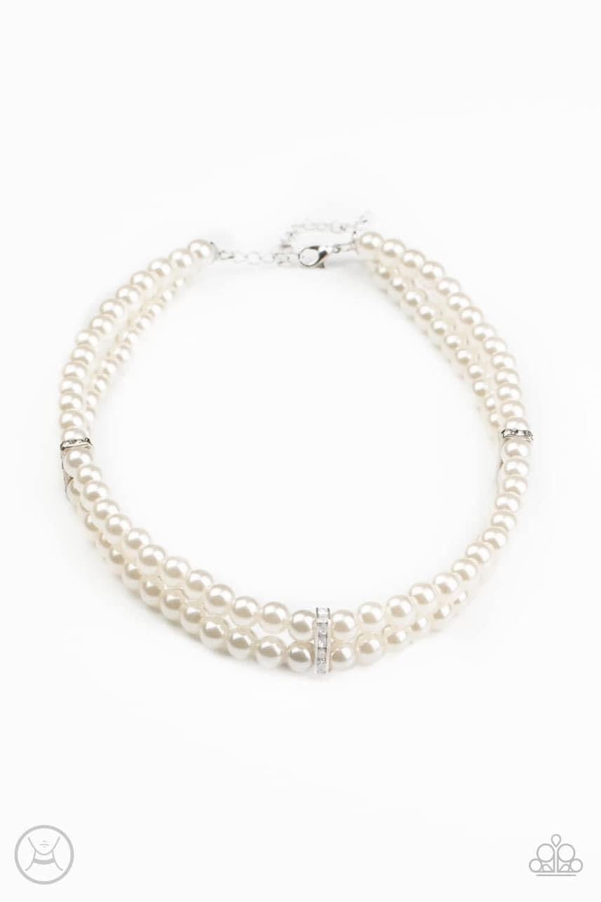 Put On Your Party Dress White Pearl Necklace