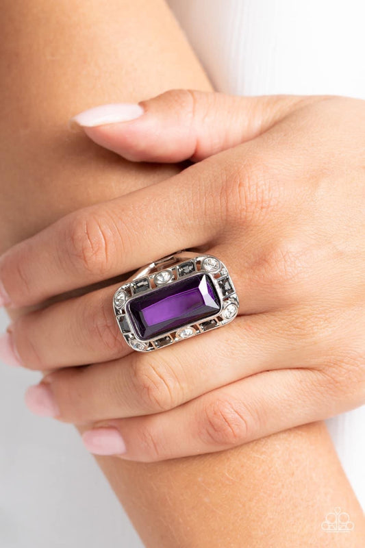 Radiant Rhinestones Purple Ring