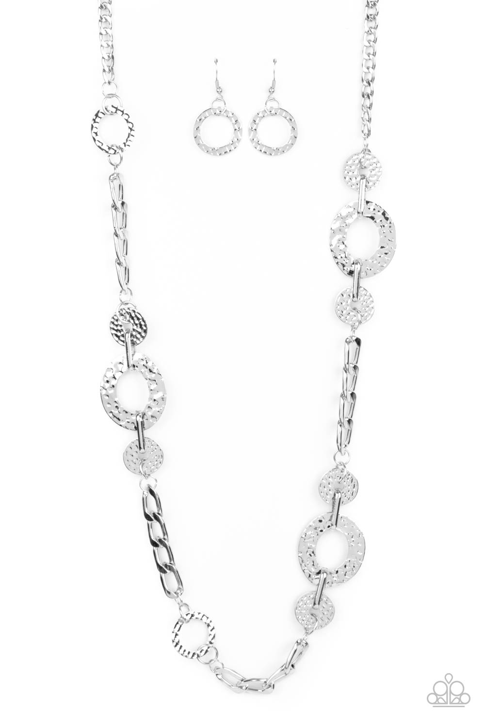 Mechanically Metro Long Silver Necklace