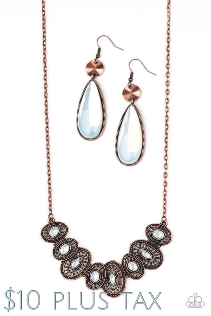 Trinket Trove Copper Opal Stone Necklace