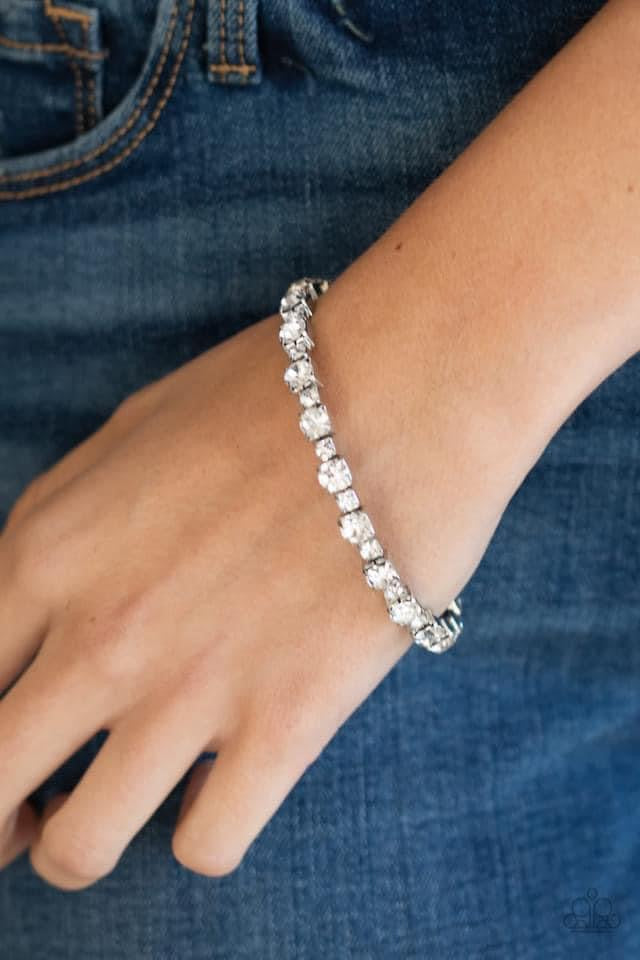 Photo Op Silver Rhinestone Infinity Bracelet