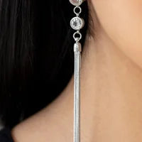 Tassel Twinkle Silver Earrings