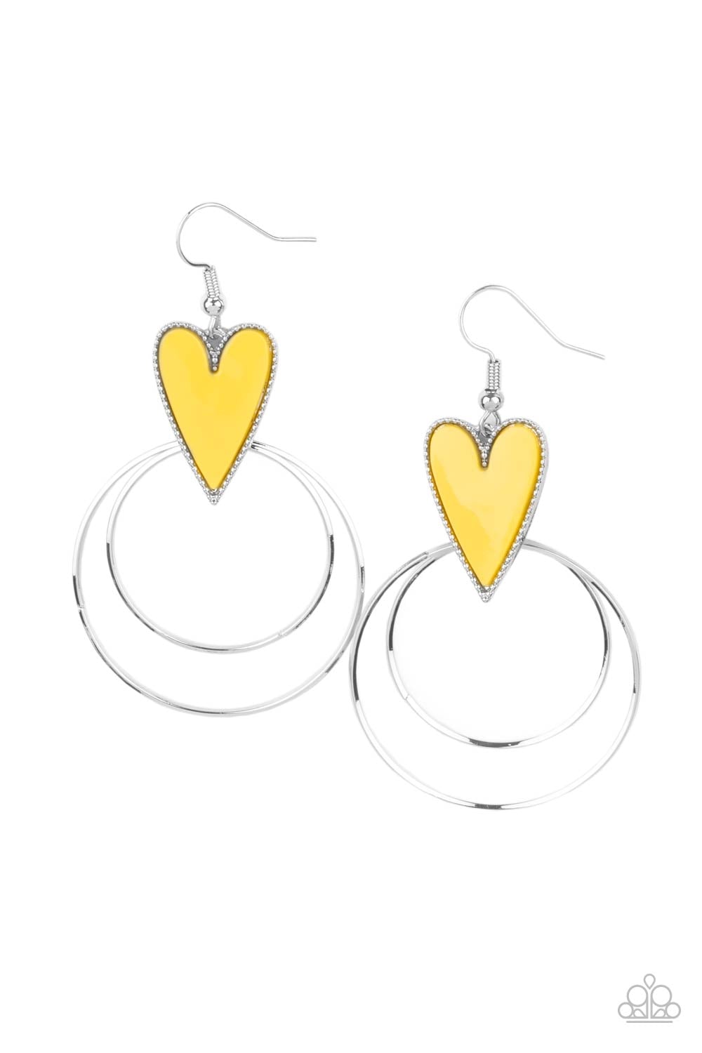 Happily Ever Hearts Yellow Earrings