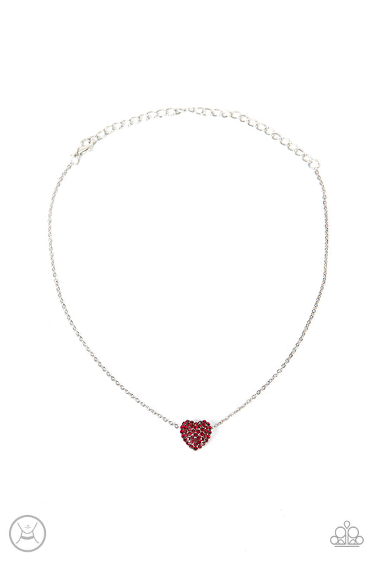 Twitterpated Twinkle Red Heart Choker Necklace