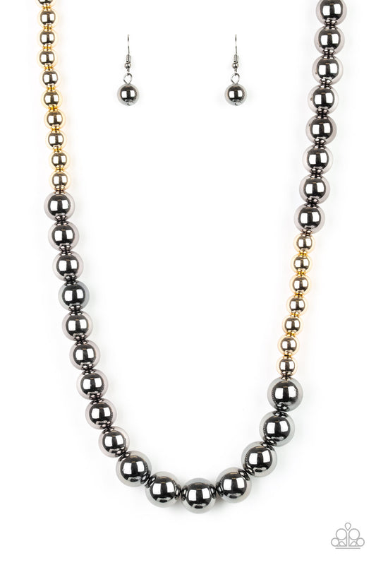 Power To The People Gunmetal Gold Necklace