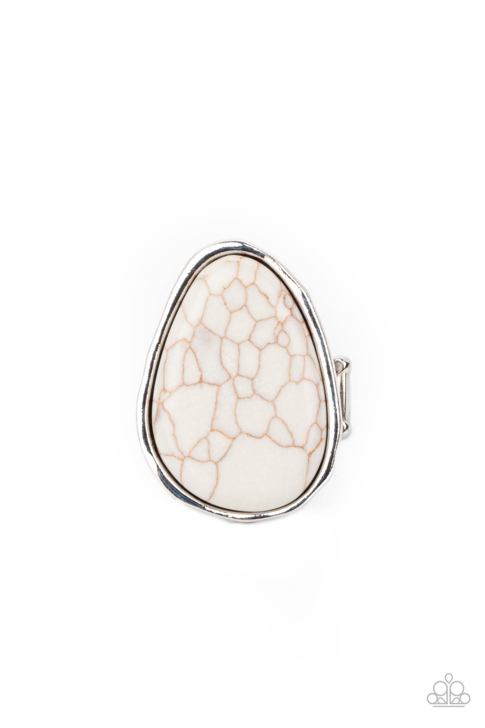 Marble Mecca White Crackle Stone Ring