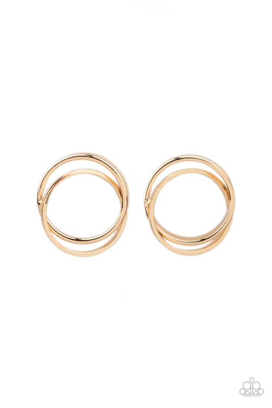 Always In The Loop Gold Post Earrings