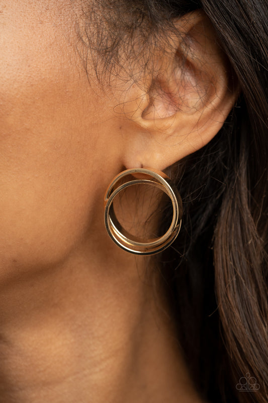 Always In The Loop Gold Post Earrings