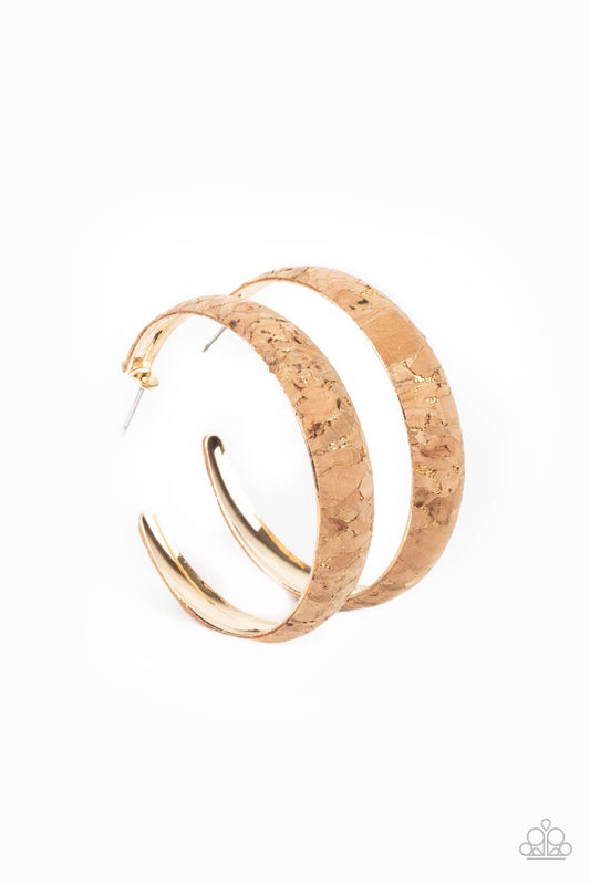 A CORK In The Road Gold Hoops