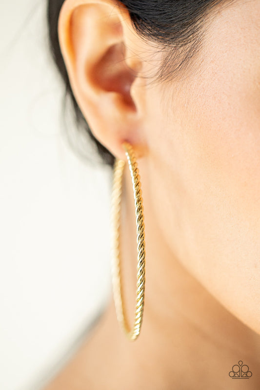 Resist The Twist Gold Hoops