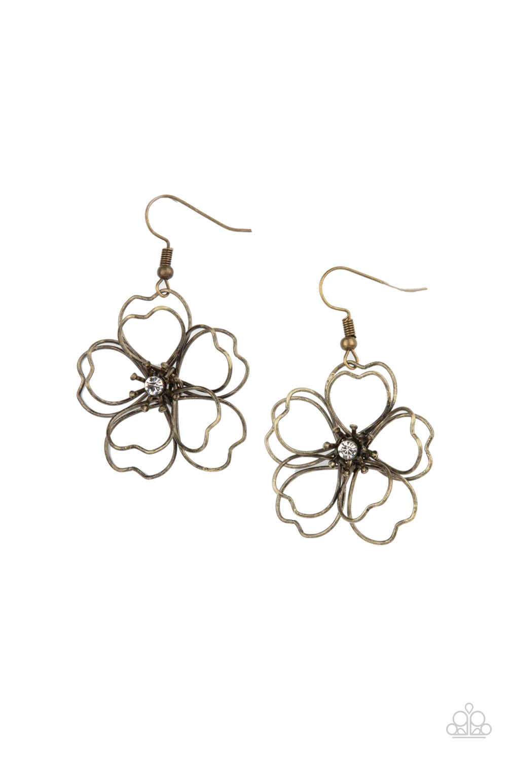 Petal Power Brass Flower Earrings