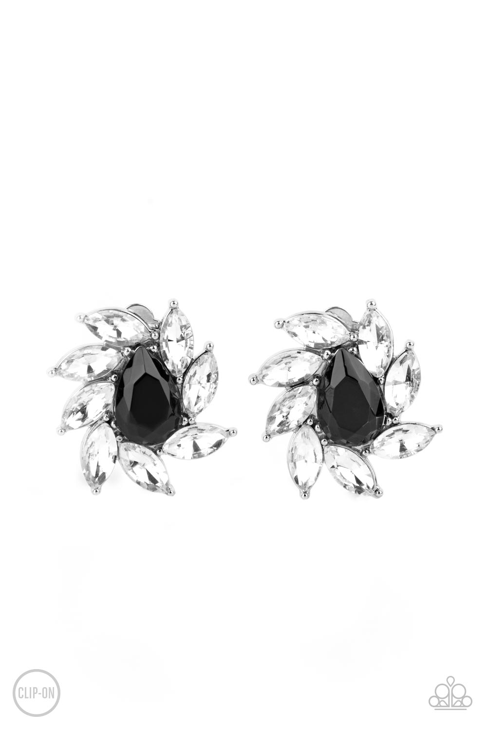 Sophisticated Swirl Black Clip On Earrings