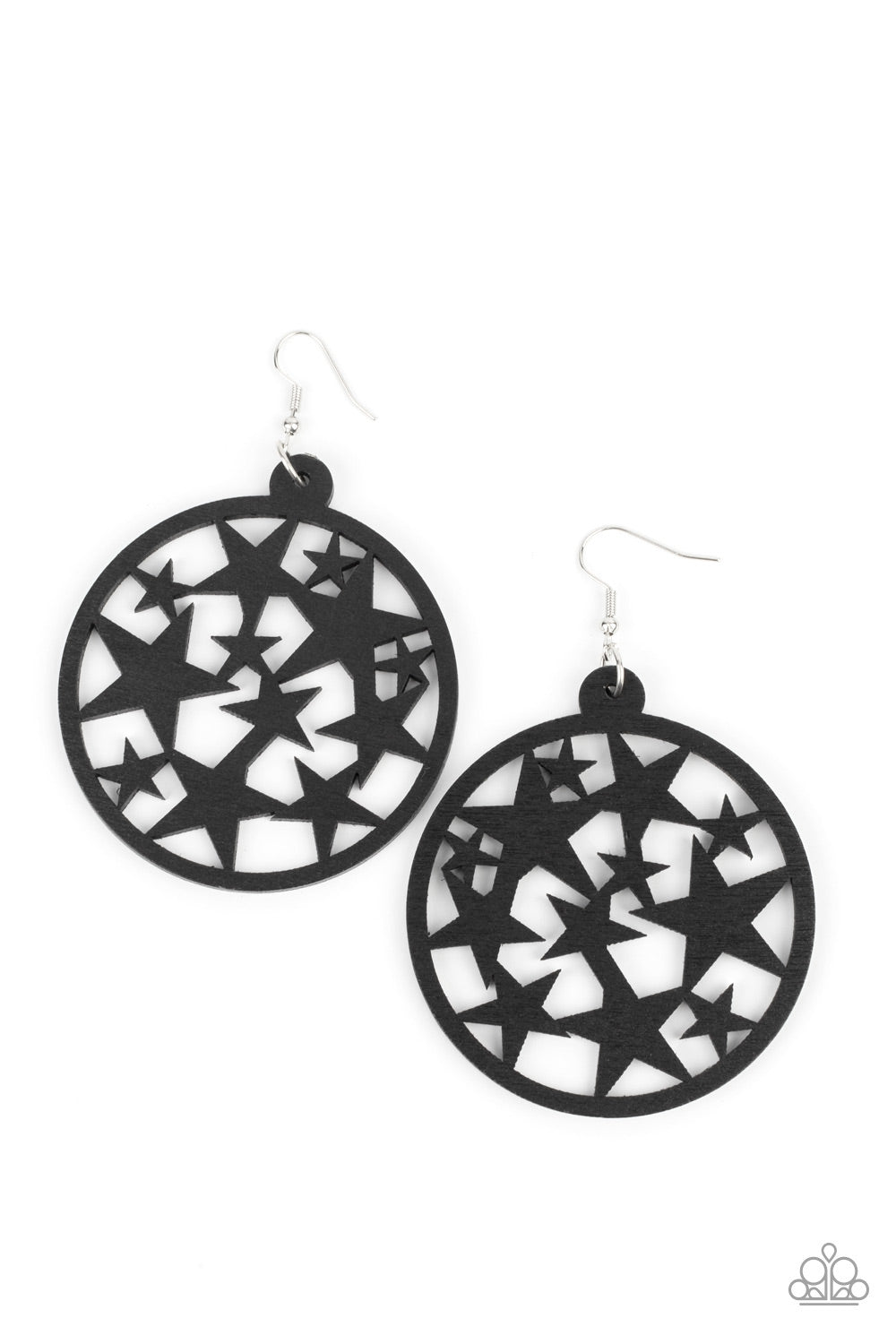 Cosmic Paradise Black Wood Earrings