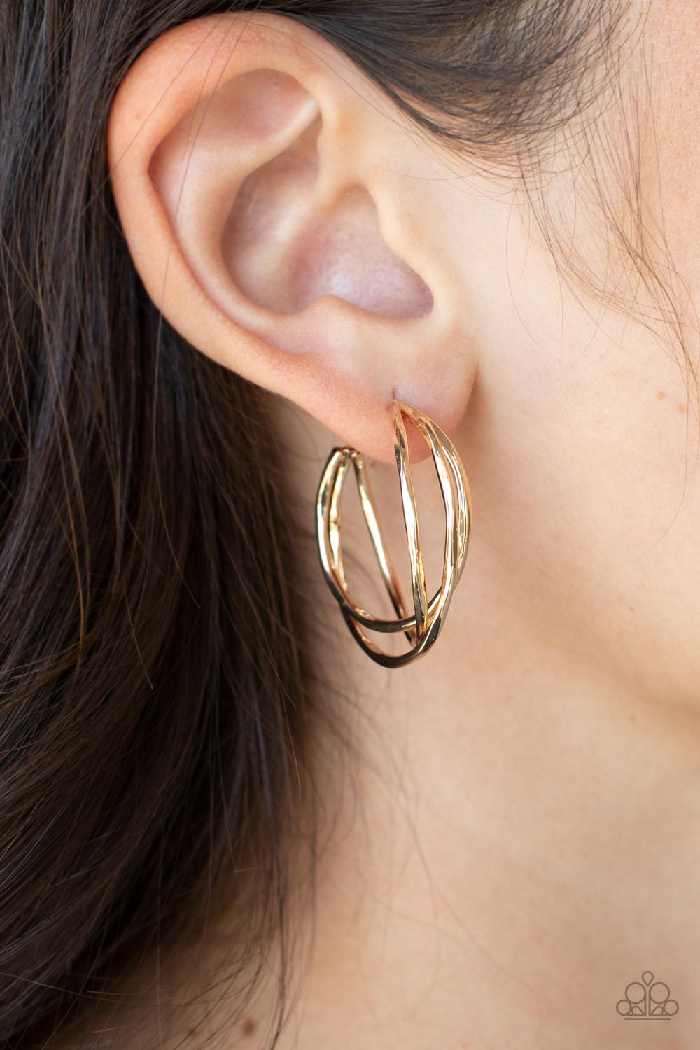 City Contour Gold Hoops