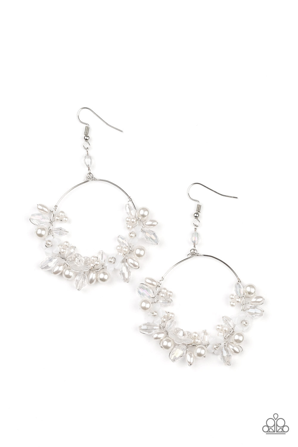 Floating Gardens White Pearl Earrings