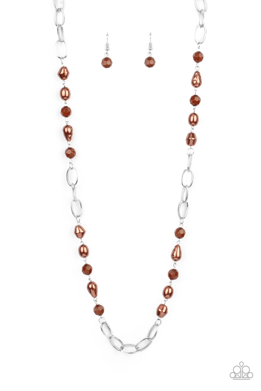 Tea Party Tango Long Brown Necklace