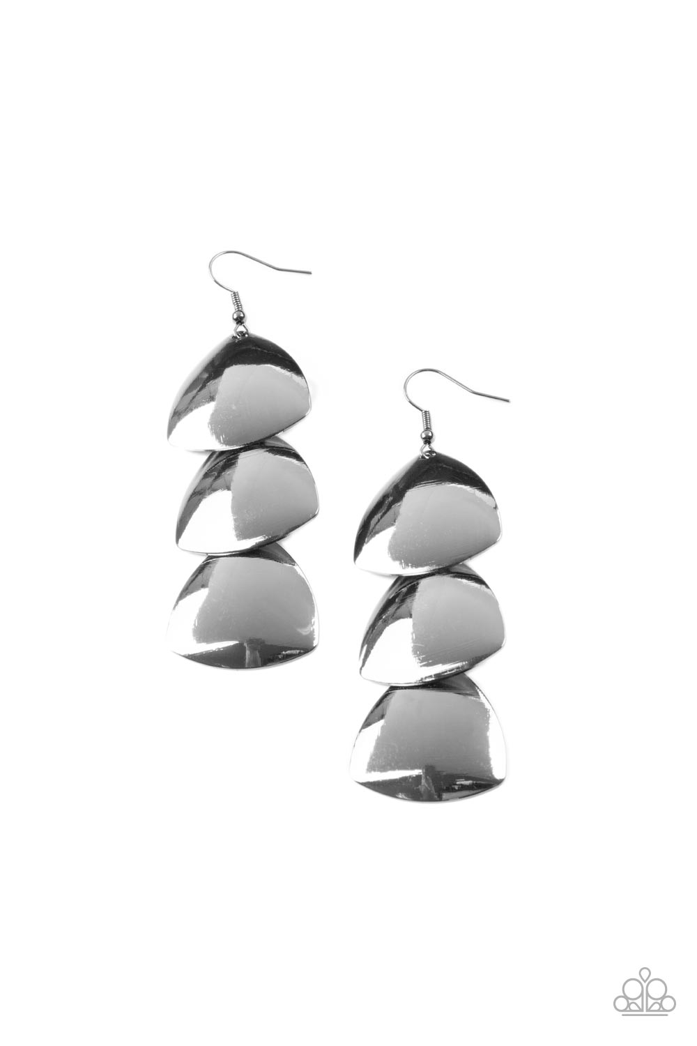 Modishly Metallic Gunmetal Earrings