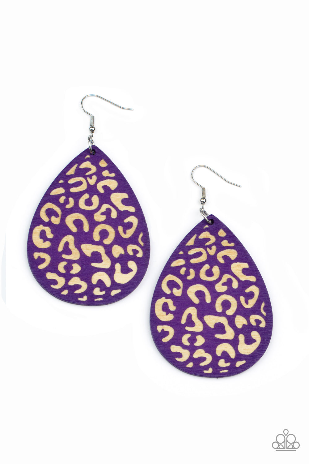 Suburban Jungle Purple Wood Earrings