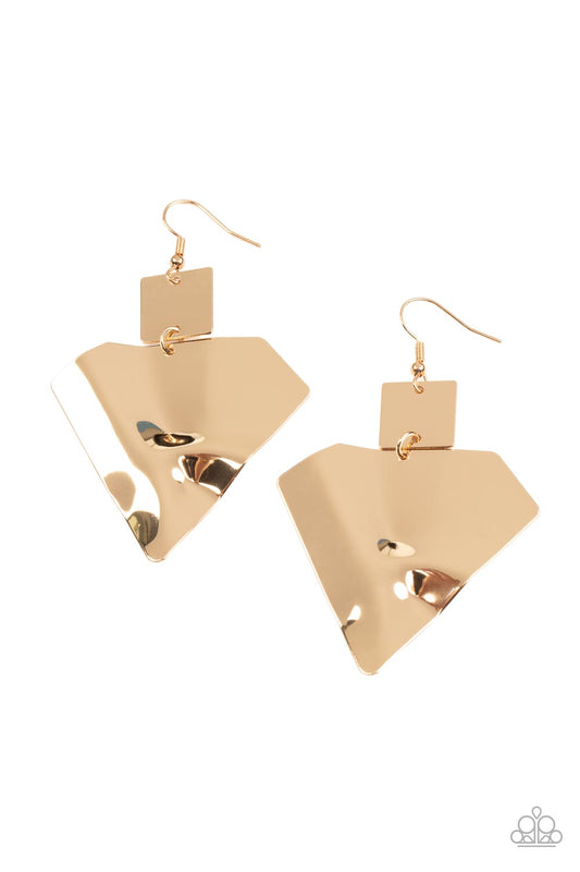 Deceivingly Deco Gold Earrings