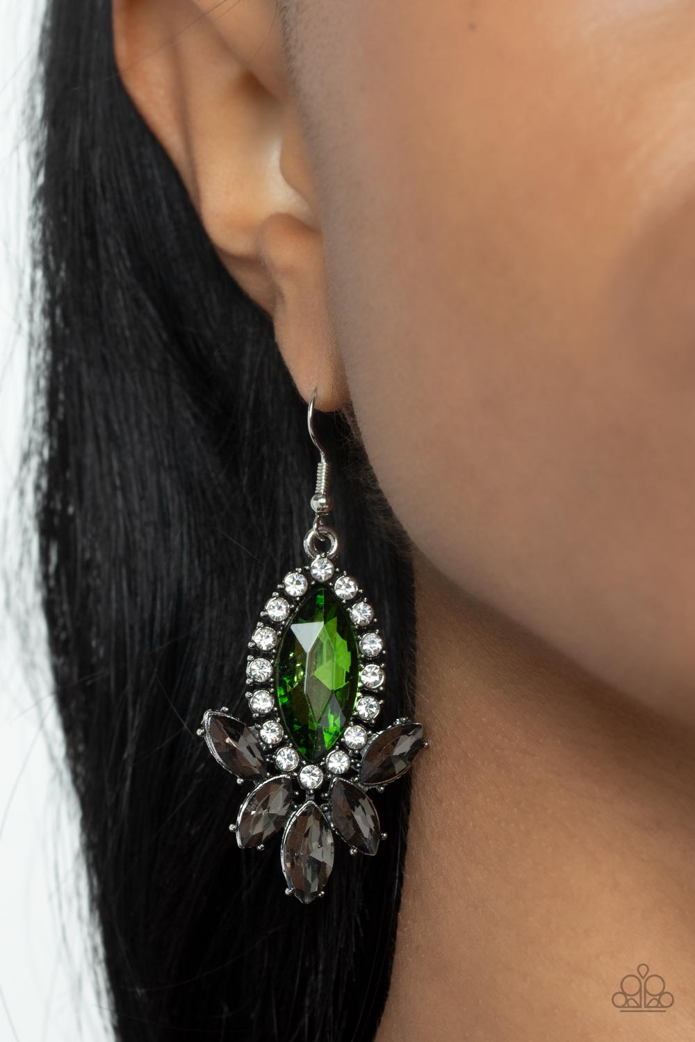 Serving Up Sparkle Green Earrings