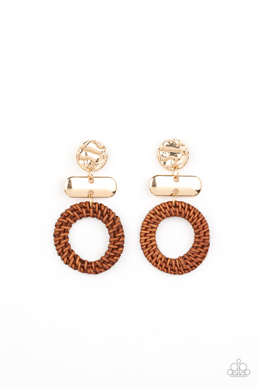 Woven Whimsicality Gold Earrings