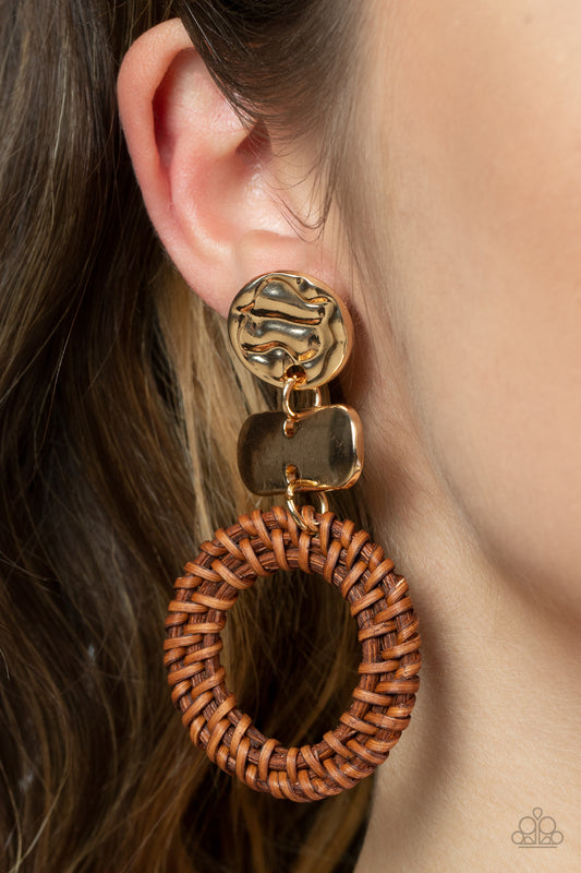 Woven Whimsicality Gold Earrings