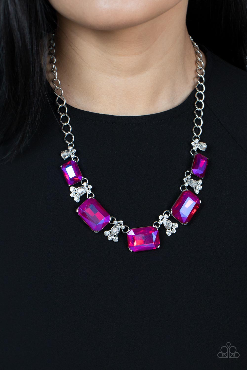 Flawlessly Famous Pink Multi Necklace