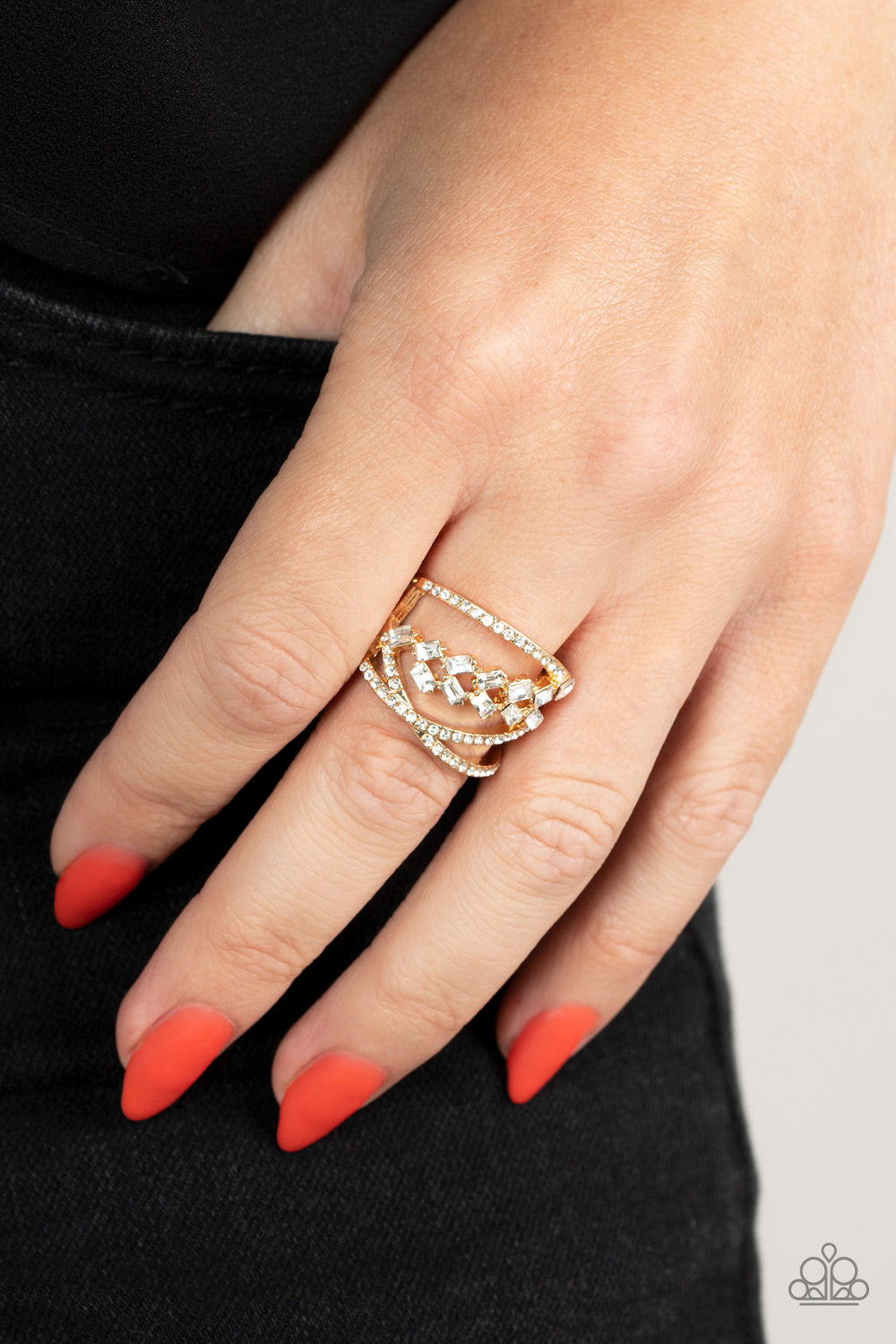 Lavishly Luminary Gold Rhinestone Ring