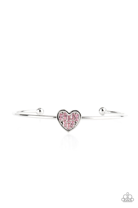 Heart of Ice Pink Heart Cuff Bracelet