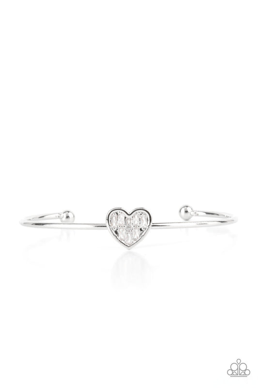 Heart of Ice Silver Heart Cuff Bracelet