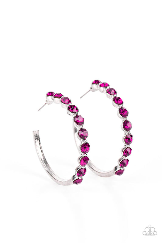 Photo Finish Pink Bling Hoops