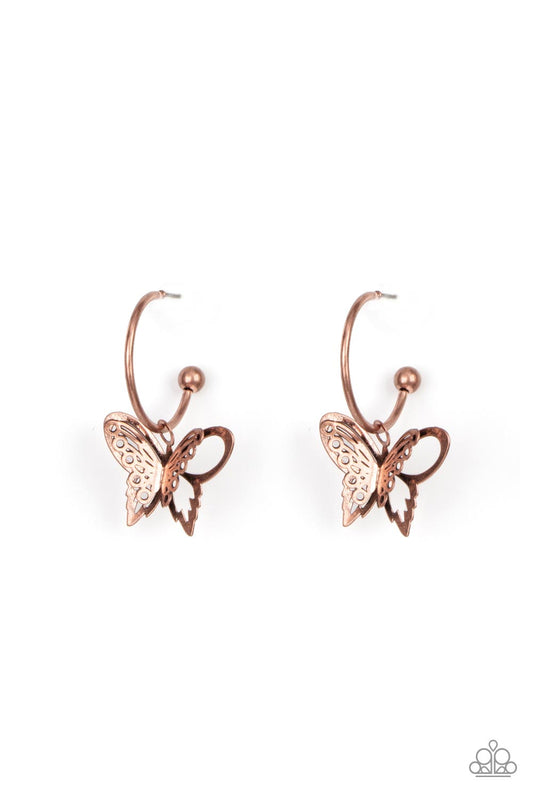 Butterfly Freestyle Copper Hoops