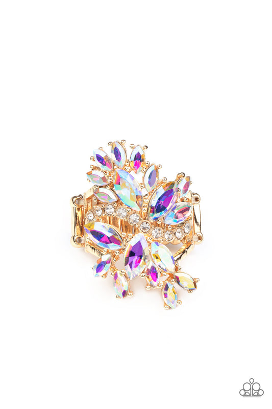 Flauntable Flare Gold Multi Iridescent Ring