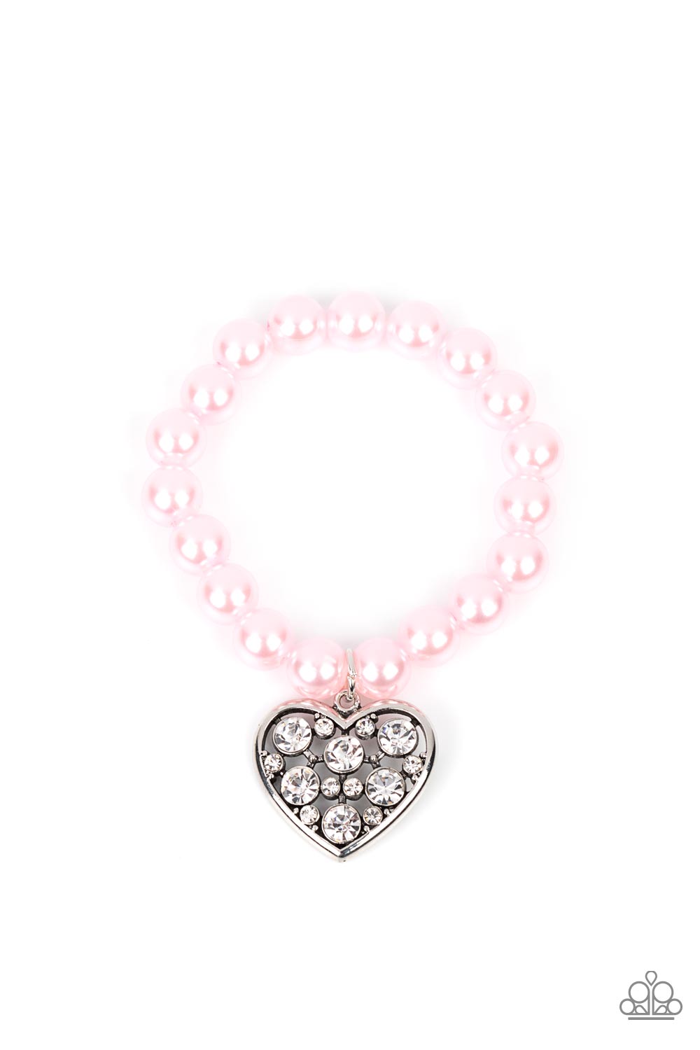 Cutely Crushing Pink Pearl Heart Bracelet