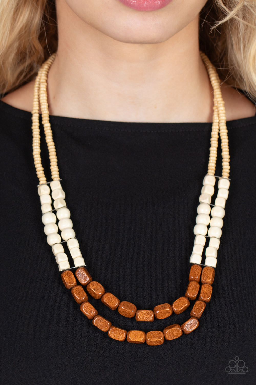 Bermuda Bellhop Brown Wood Necklace