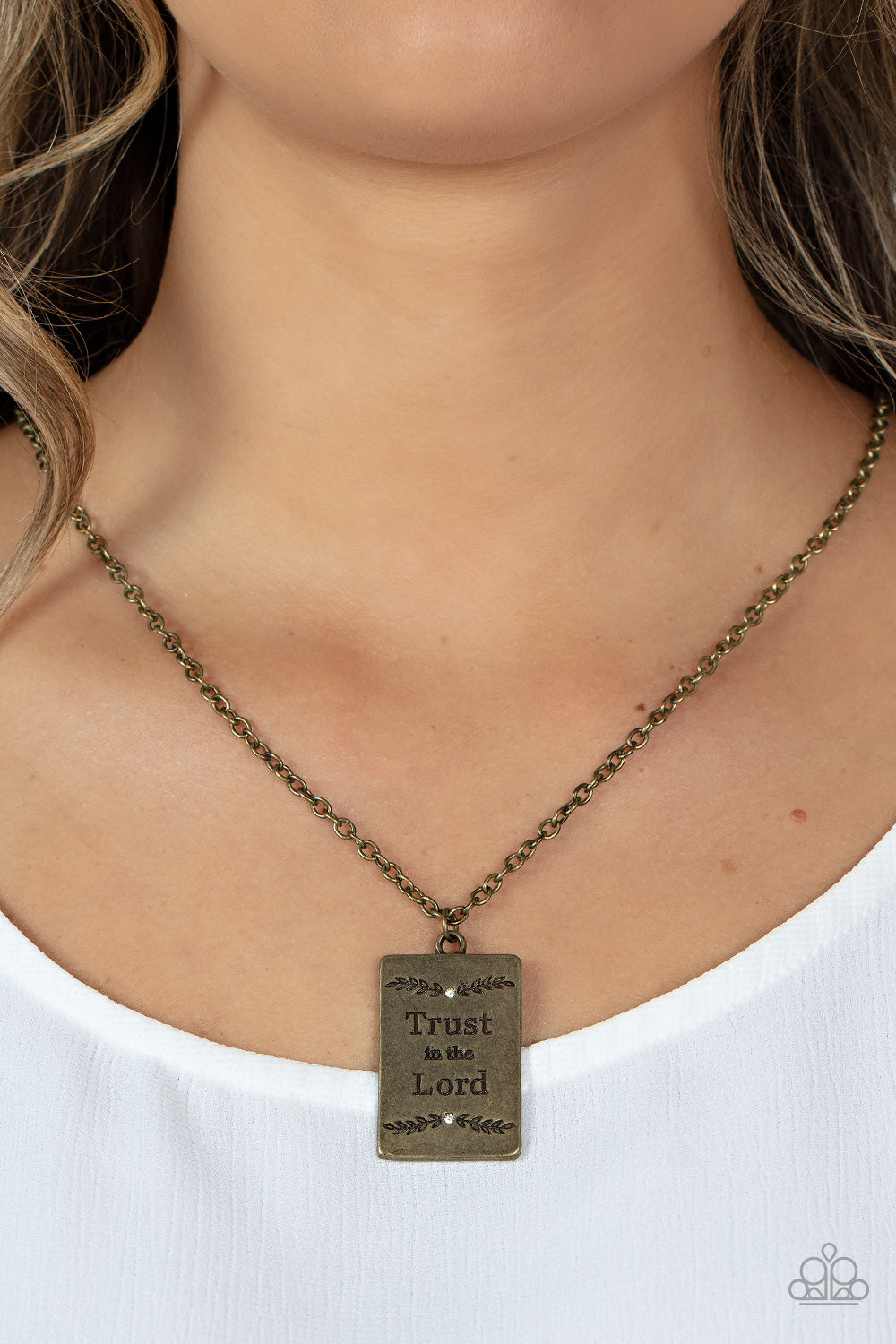 All About Trust Brass Inspirational Necklace