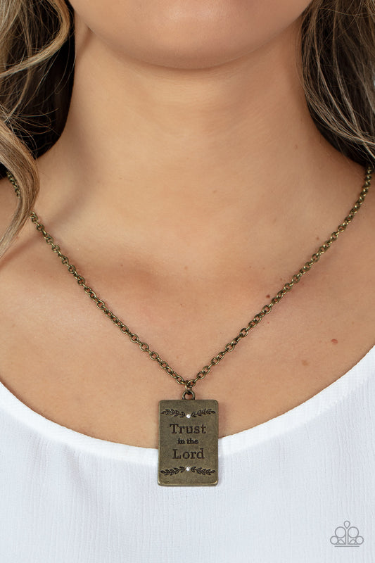 All About Trust Brass Inspirational Necklace