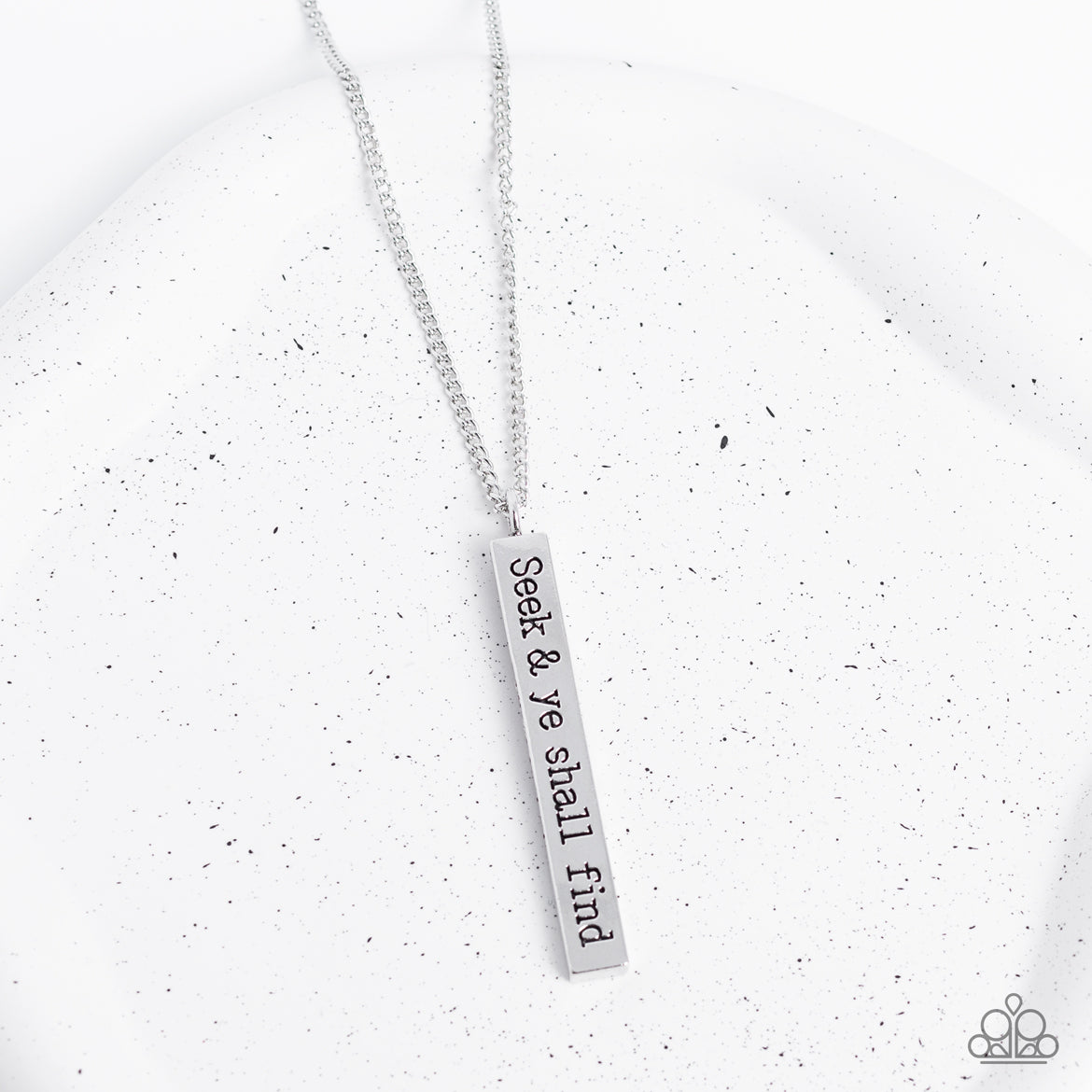 Matt 7:7 Silver Inspirational Necklace