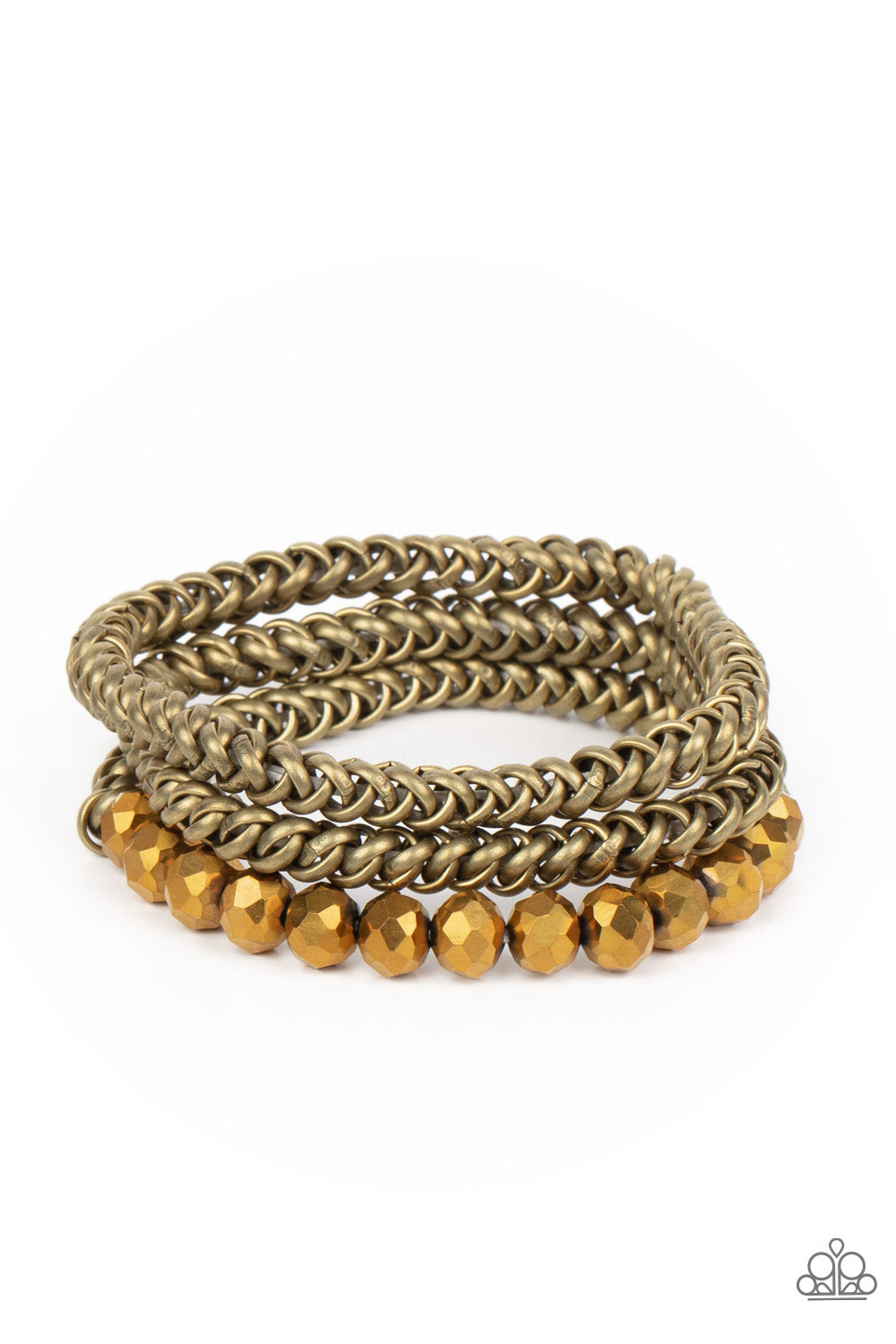 Gutsy and Glitzy Brass Bracelet Set