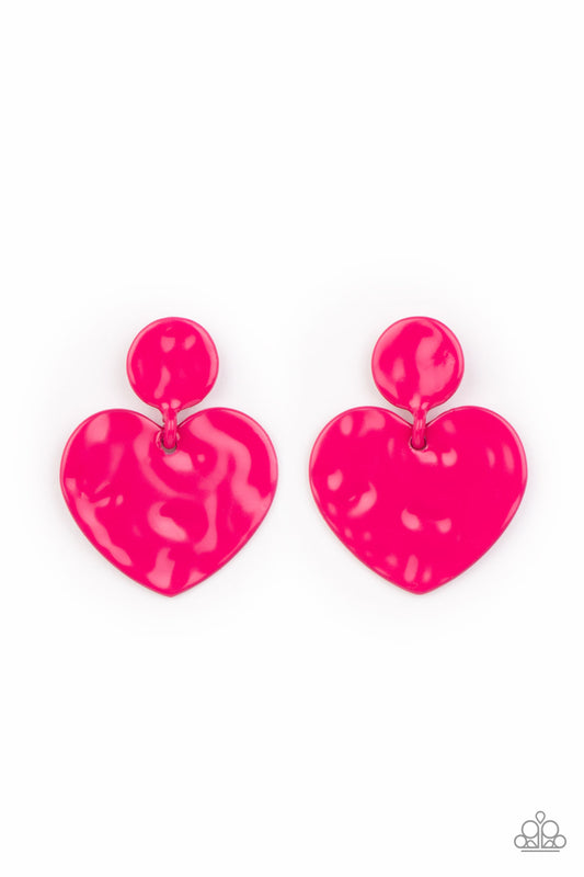 Just a Little Crush Pink Heart Post Earrings