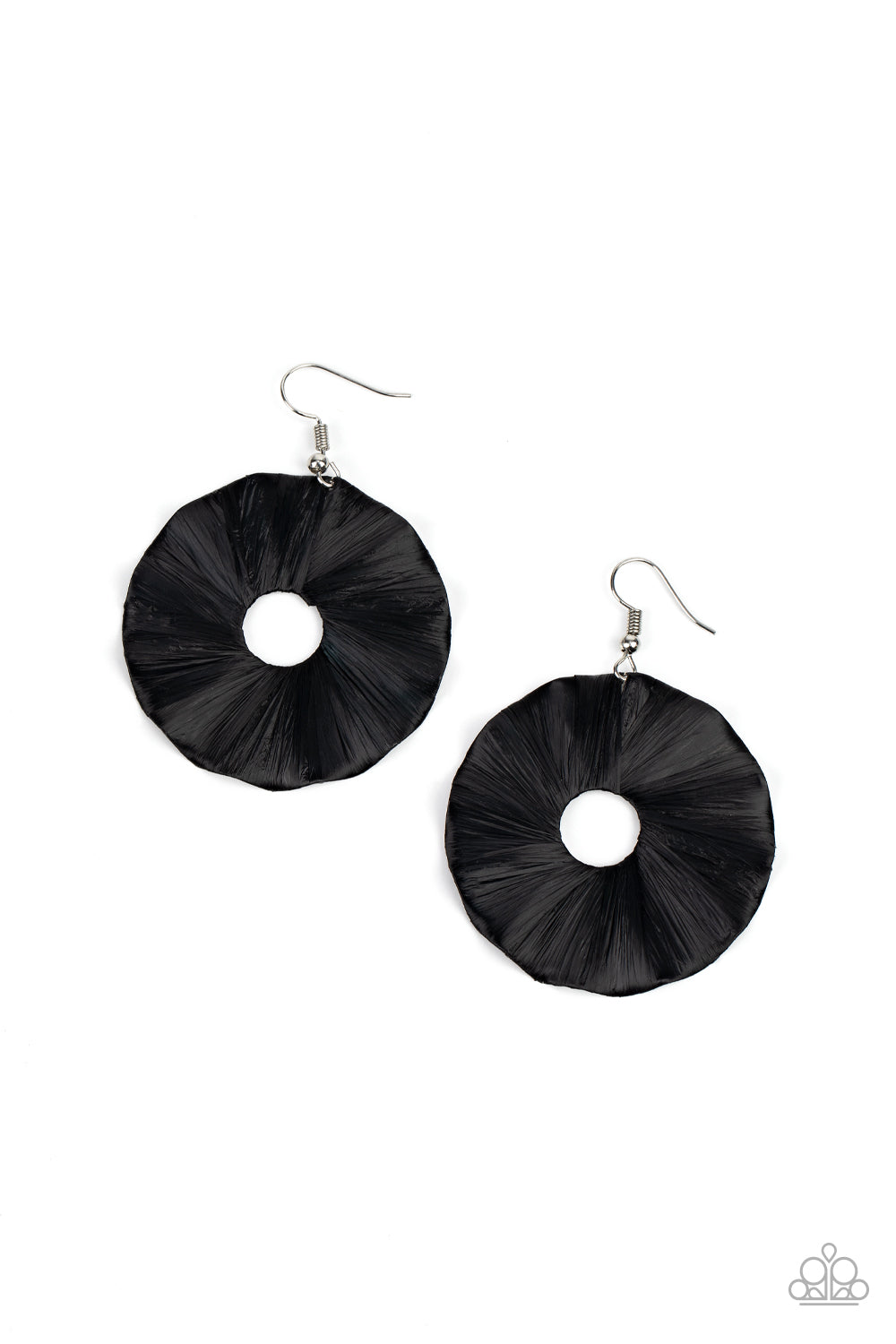 Fan the Breeze Black Earrings