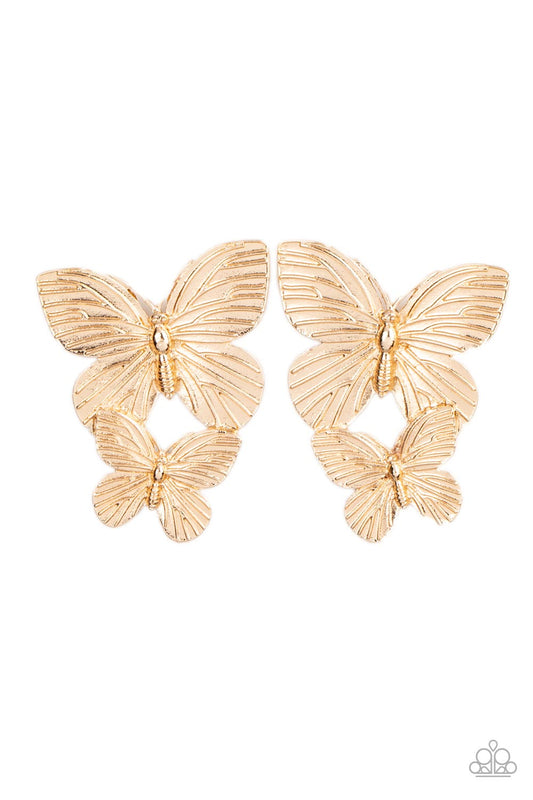 Blushing Butterflies Gold Post Earrings